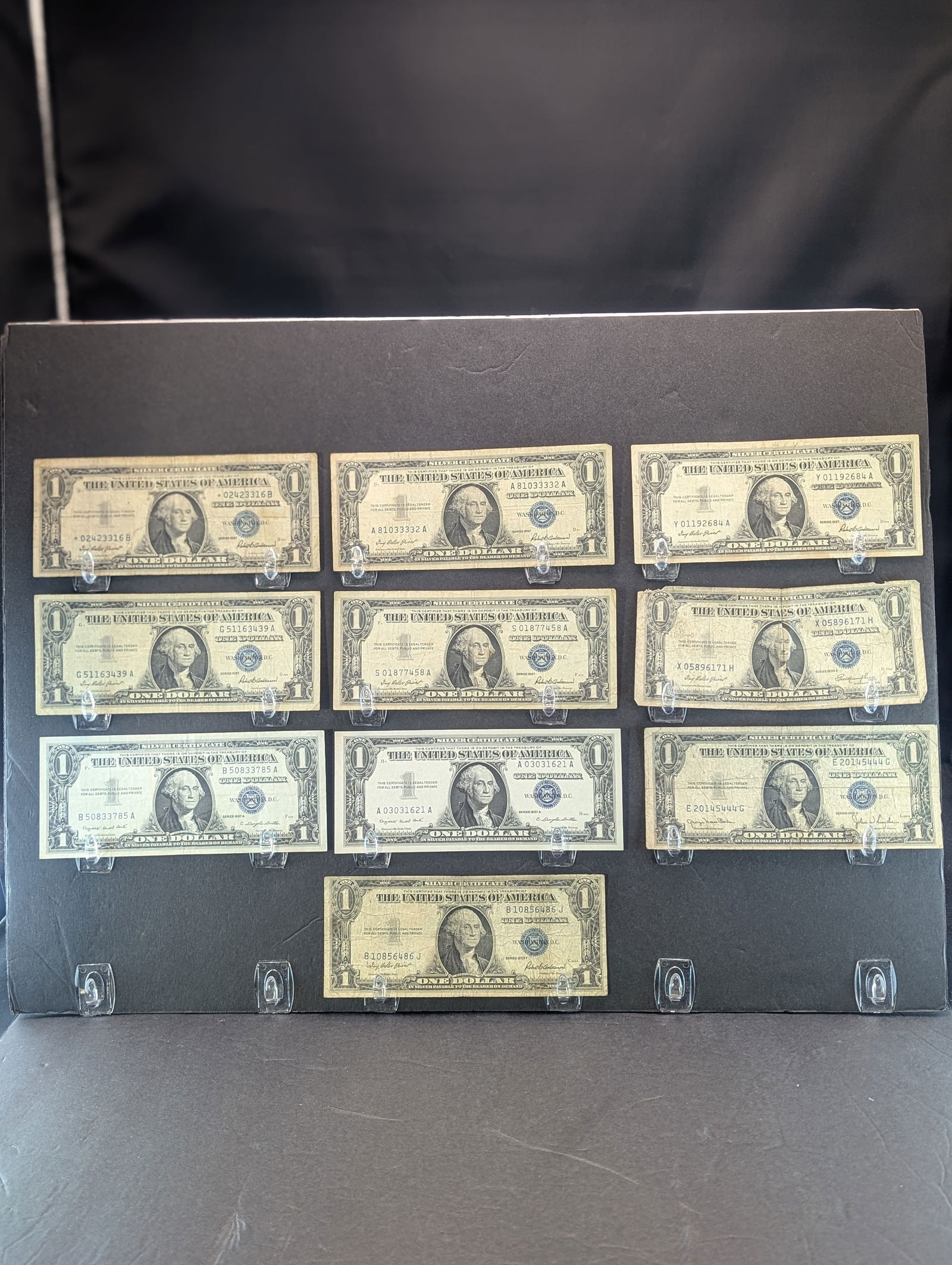 1935-D, 35-E, 35-F, (5) 1957, (2) 57-A Series $1.00 Silver Certificates Including Star Note (1 of 8)