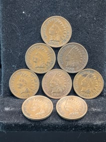 Lot of 8 Various Dated High Grade Indian Head Cents