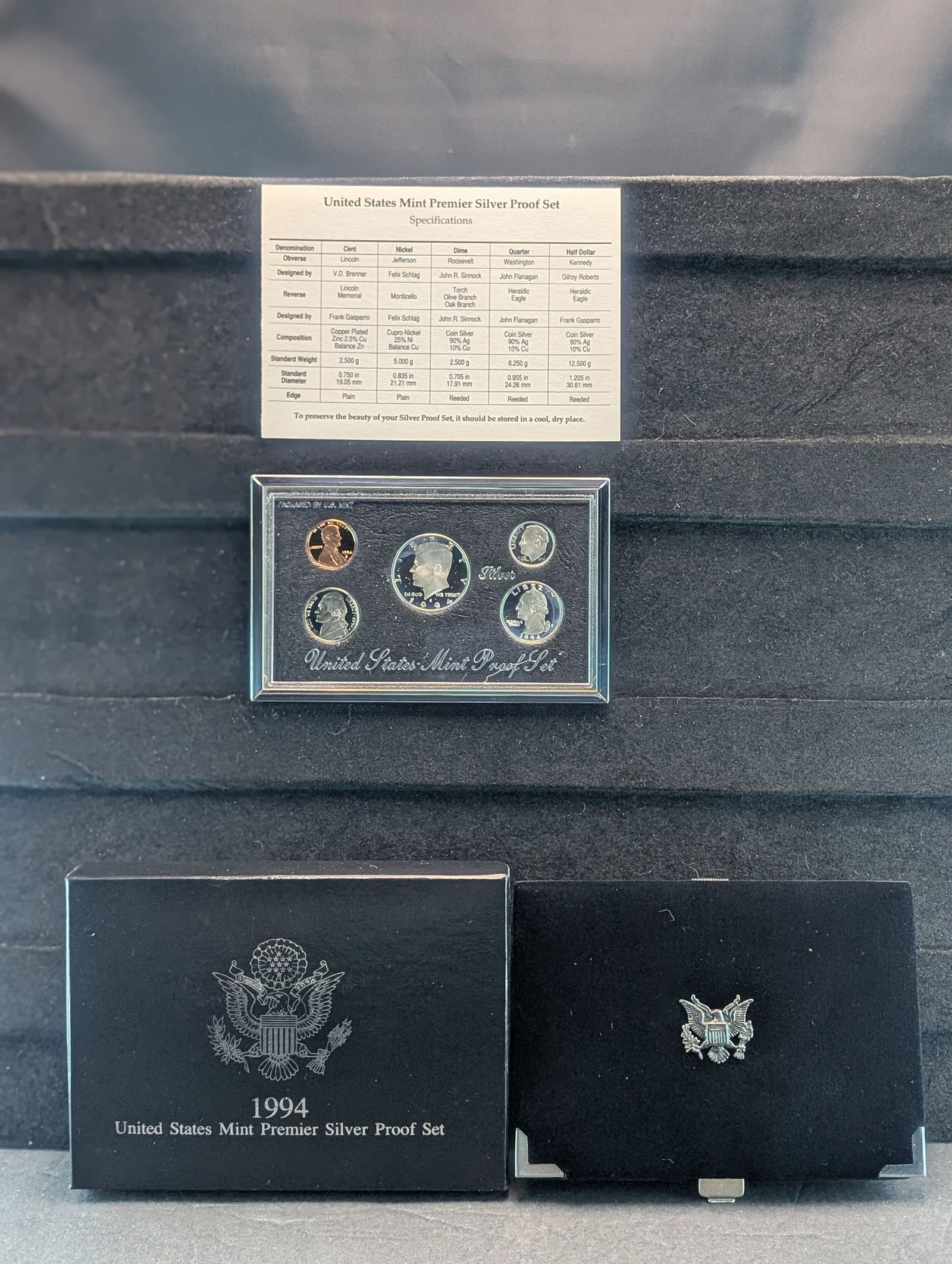 1994-S U.S. Mint Premier Silver Proof Set in OGP w/ COA (1 of 4)