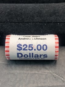 2011 Andrew Johnson Presidential Dollars, Original Government Fancy Wrapped $25 Roll