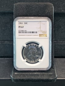 1961 PROOF Franklin Silver Half Dollar - NGC PF67