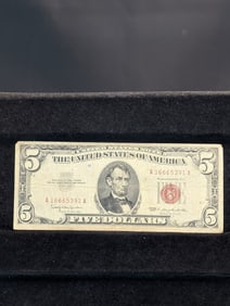 1963 Series $5.00 RED SEAL Banknote