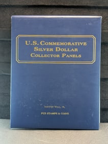 HUGE!! U.S. Commem Silver Dollar & Stamp Collection in Collector's Album w/ Info Cards (13 PCS)