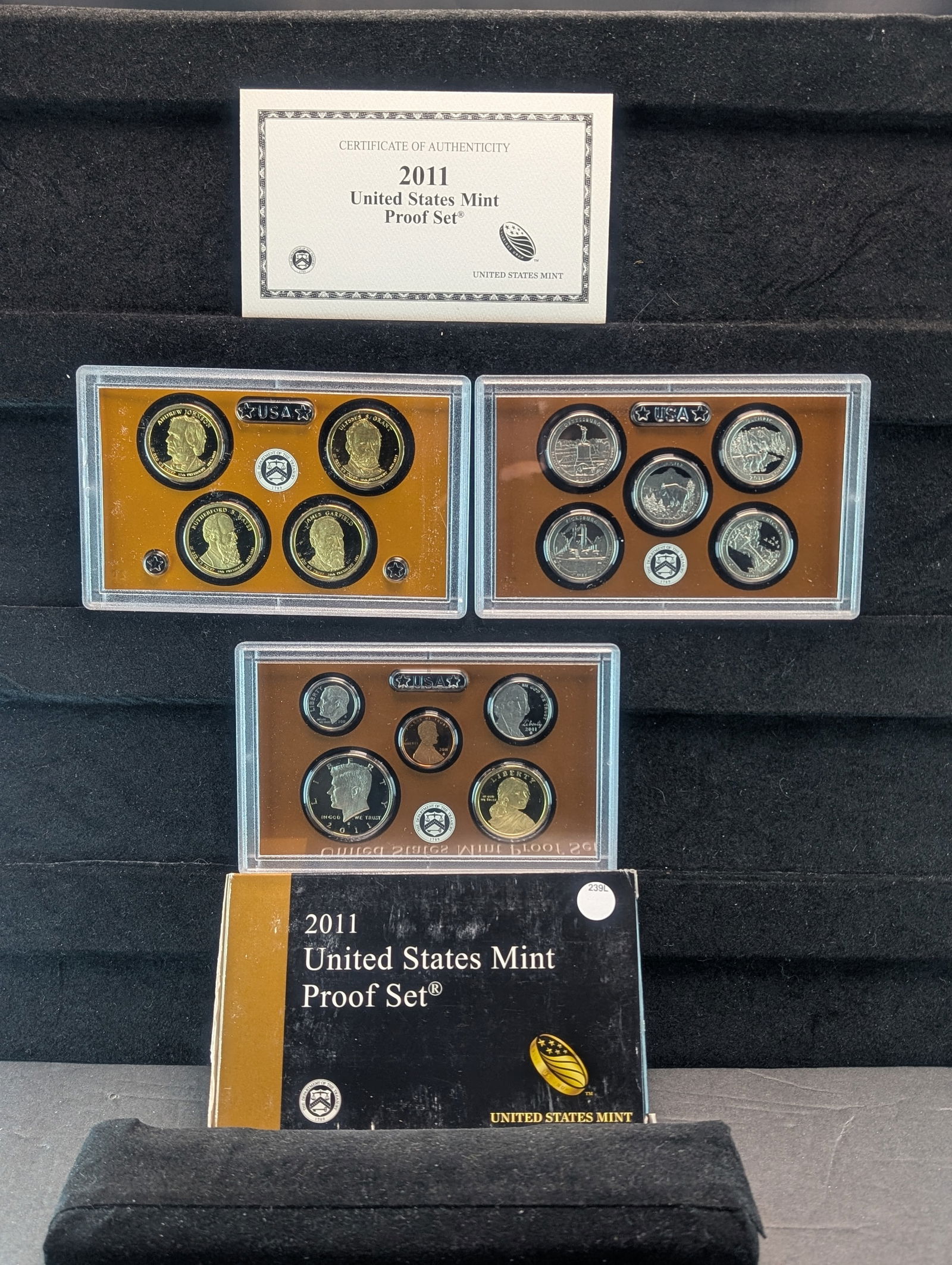 2011-S U.S. Mint Proof Set, 14 Coin Set w/ATB Quarters, Presidential Dollars, & Wampanoag Treaty (1 of 4)