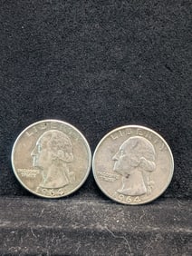 1964 P&D Proof Washington Quarters 90% Silver