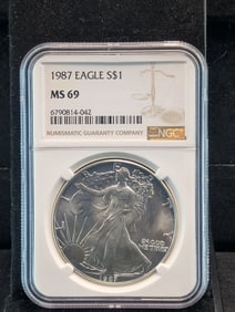 1987 American Silver Eagle - NGC MS69
