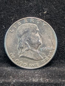1950-D Franklin Silver Half Dollar **AU/UNC**