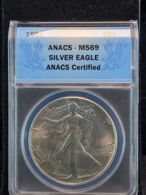 1986 American Silver Eagle - ANACS Cert. MS69