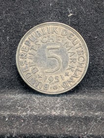 1951-G Germany 5 Silver Marks