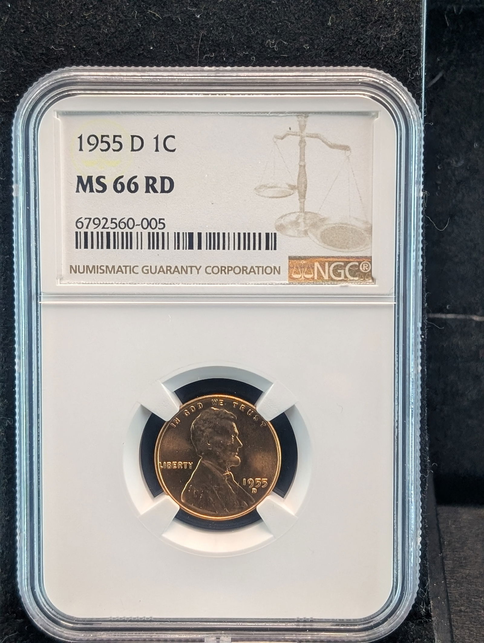 1955-D Lincoln Wheat Cent - NGC MS66 RD (1 of 3)