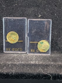 1865 Mexico Miniature 8K GOLD Maximiliano Coins (2 Pcs)
