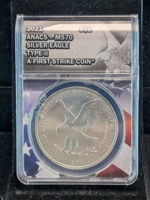2021 Type 2 American Silver Eagle - ANACS Cert. MS70 *First Strike*