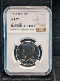 1967 SMS Kennedy Half Dollar - NGC MS67