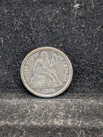 1876 w/ Legend Seated Liberty Dime **XF**