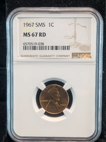 1967 SMS Lincoln Memorial Cent - NGC MS67 RD