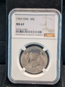1965 SMS Kennedy Silver Half dollar - NGC MS67
