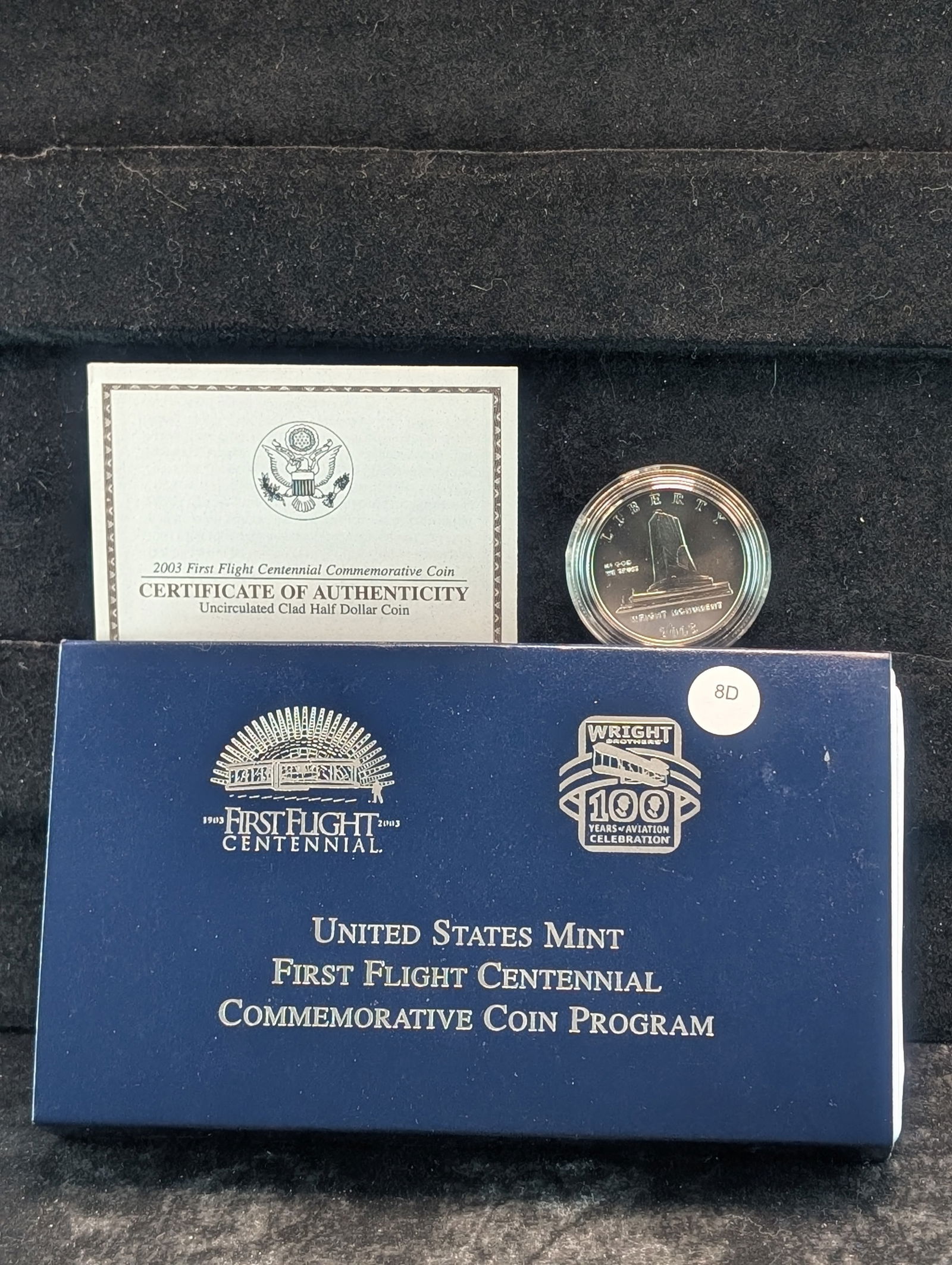 2003-P US Mint First Flight Centennial Commemorative 90% Silver Dollar. UNC, OGP/Coa (1 of 4)
