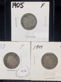 (3 Coins) 1903, 04, & 05 Liberty V Nickels