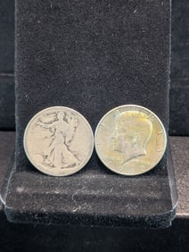 1968-D Kennedy 50c/Unreadable Walking Liberty 50c.