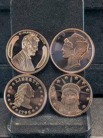 (4) 1 Oz. Pure Copper Rounds