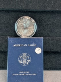 2011W Unc. American Silver Eagle. One Troy Ounce .999 Fine Silver $1. OGP NO COA