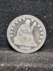 1858P Seated Liberty 25c. Rare Type Coin