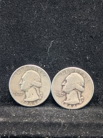 2-1944 Washington Quarters. 90% Silver
