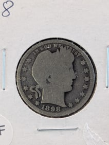 1898 Barber 25c. 90% Silver