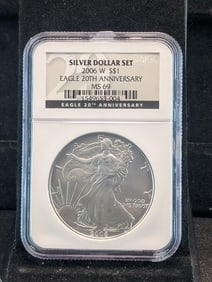 2006-W American Silver Eagle. NGC MS 69. 20th Anniversary from Silver Dollar Set.