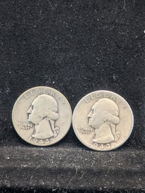 2-1943 Washington Quarters. 90% Silver