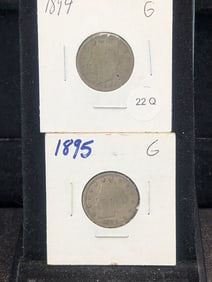 (2 Coins) 1894 & 1895 Liberty V Nickels