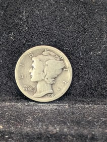 1916-S Mercury Dime. 90% Silver. FIRST Year.