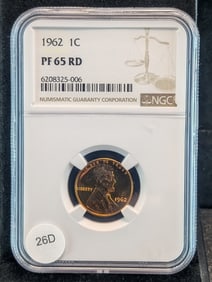 1962 Lincoln Memorial Cent. NGC PF65 Red