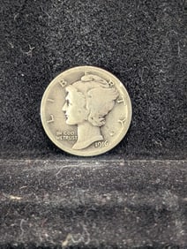 1916 Mercury Dime. 90% Silver. FIRST Year