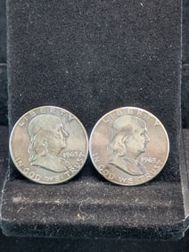 1963/1963-D Franklin Half Dollars. GEM BU