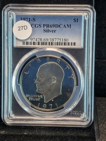 1971-S Silver Ike Dollar. PCGS PR69DCAM