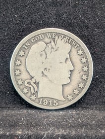 1915 Barber Half Dollar. KEY DATE. Low Mintage