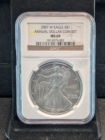2007-W MS69 American Eagle Dollar, (Graded by NGC)