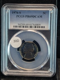 1976-S Jefferson Nickel. PCGS PR69DCAM