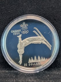 1986 Canada Olympic Winter Games 92.5% Silver $20 Coin (ASW One Troy Ounce)