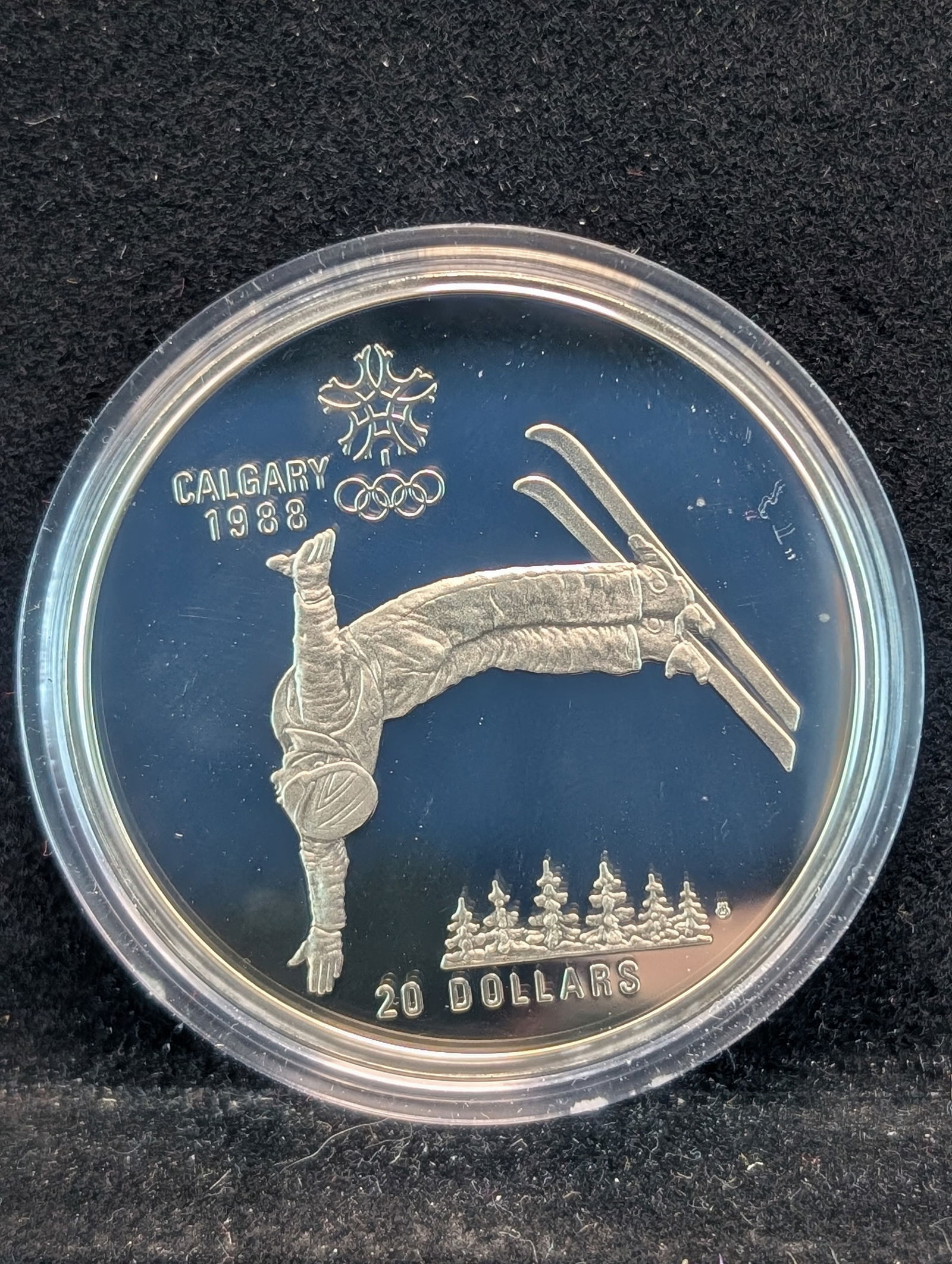 1986 Canada Olympic Winter Games 92.5% Silver $20 Coin (ASW One Troy Ounce) (1 of 2)