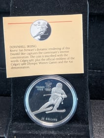 1986 Canada Olympic Winter Games 92.5% Silver $20 Coin (ASW One Troy Ounce)