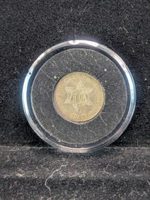 1852 US 3 Cent Silver Trime. Rare Type Coin. Nice Cond. Great Details. Low Mintage