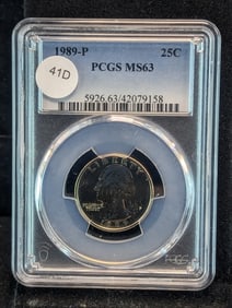 1989-P Washington Quarter. PCGS MS63
