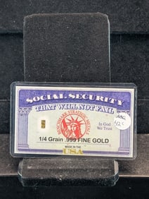 .999 Fine Gold, Social Security That Will Not Fail 0.25 grain, Wealth you can Hold, Sealed-New!