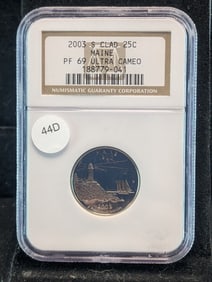 2003 S Clad Maine State Quarter. NGC PF69 Ultra Cameo