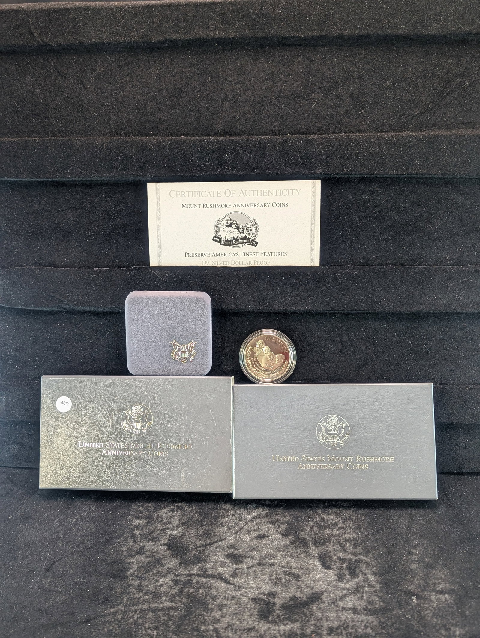 1991-S Proof US Mint Mount Rushmore 90% Silver Dollar. OGP/COA (1 of 4)