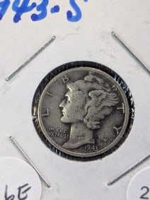 1943-S Mercury Dime. 90% Silver. WWII Era