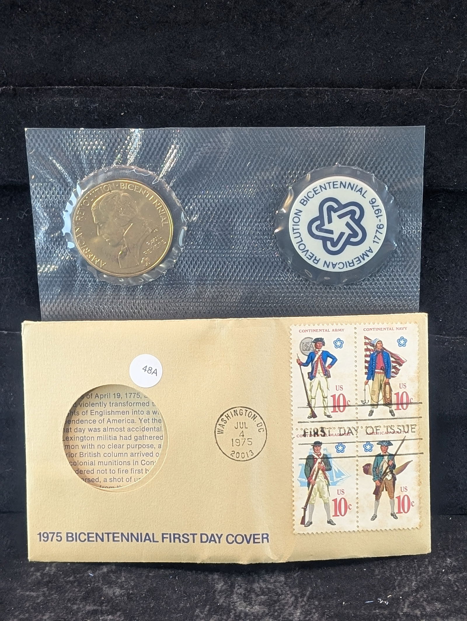 1975 Bicentennial First Day Cover and Medal Set (1 of 3)