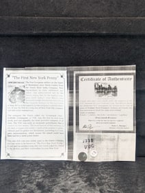 1770  Dutch Netherlands Colonial Duit VOC w/COA, First New York Penny, 6 Years Before the